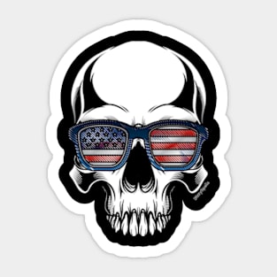 Patriotic Skull Sticker